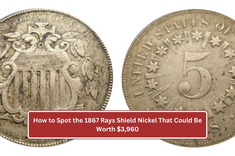 1867 Rays Shield Nickel